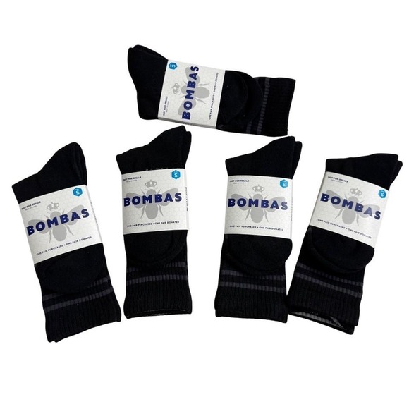 Bombas Accessories - Bombas Womens Small Black Socks With Performance Footbed Honeycomb Arch Support